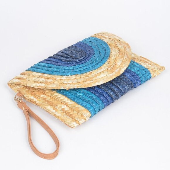 Straw Coloful Envelope Clutch - Picture 4 of 9